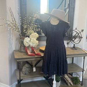VICI navy blue eyelet dress